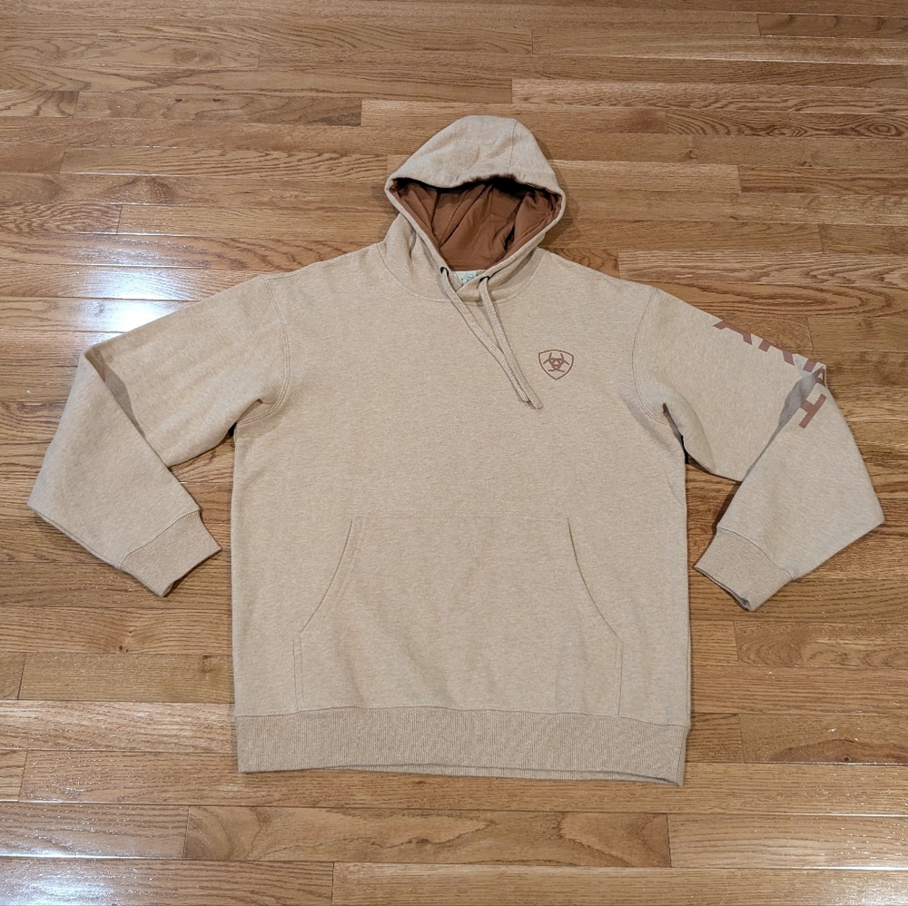 Ariat Men's Tan Hooded Sweatshirt Large